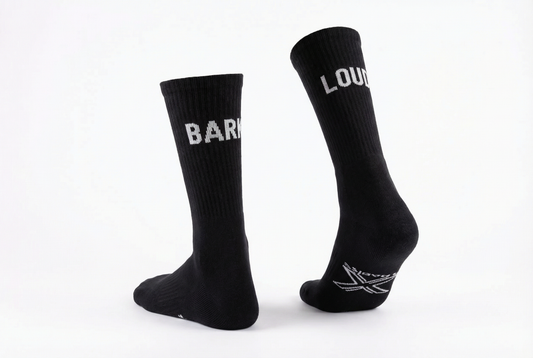 socks "BARK LOUD"
